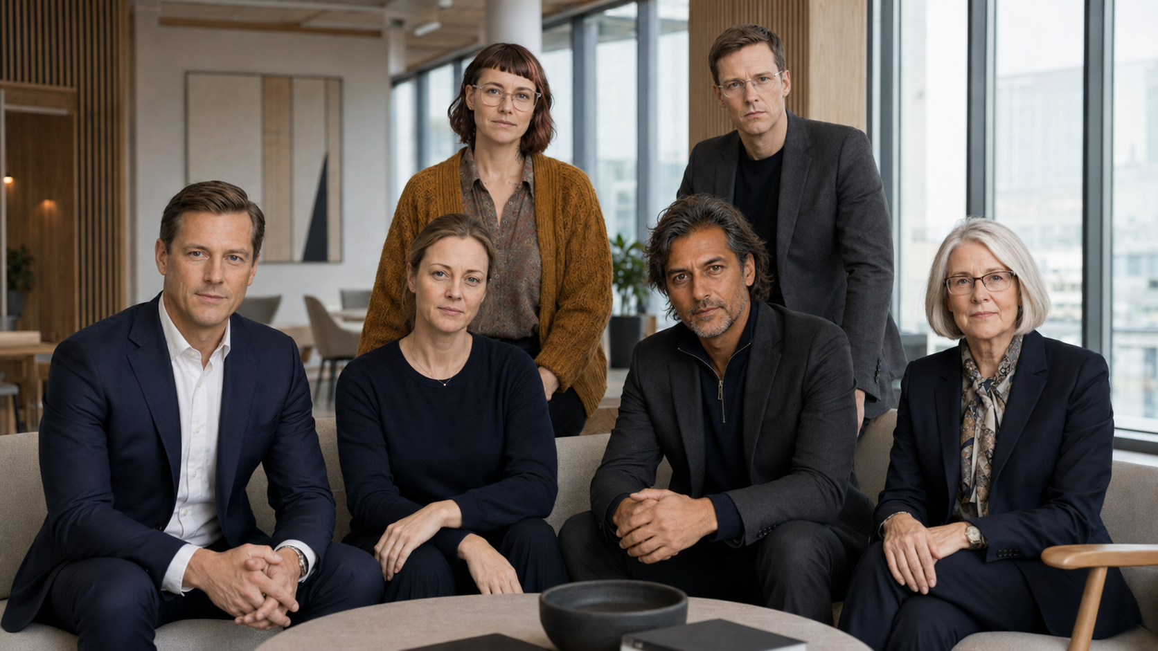 Bajsogat leadership team gathered in a Stockholm meeting room after a closed investor presentation